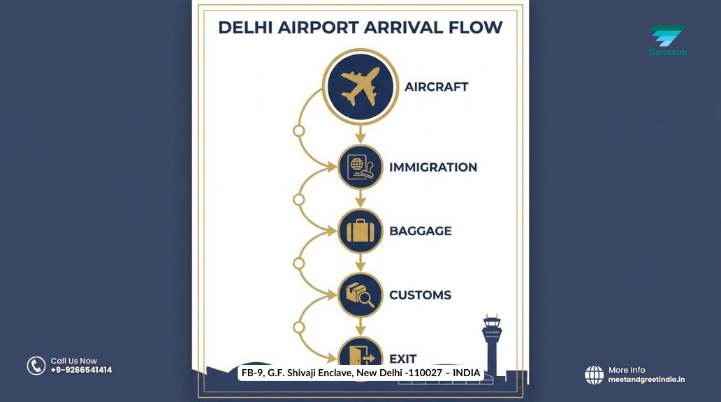 Delhi Airport arrival flow