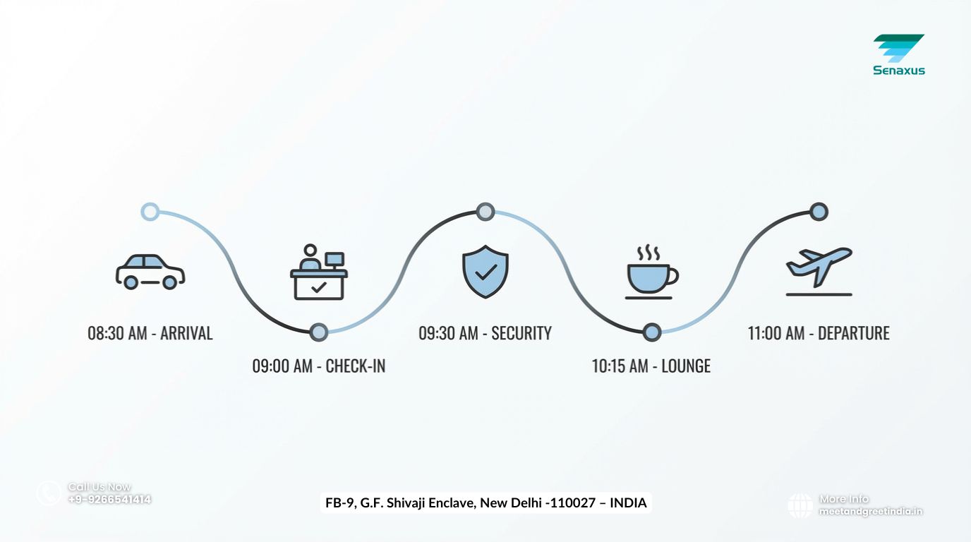 Your Departure Timeline: From Curb to Gate (T-3 Hours)